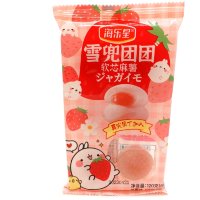 Моти Fujian Mochi Снежный заяц с кусочками Клубники, 120гр.