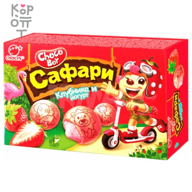 Orion Choco Boy Yogurt &amp; Strawberry - Печенье Чоко Бой Сафари Йогурт и Клубника, 39гр. &mdash; Корейские товары для всей семьи(КорОпт)