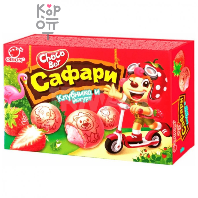 Orion Choco Boy Yogurt &amp; Strawberry - Печенье Чоко Бой Сафари Йогурт и Клубника, 39гр.