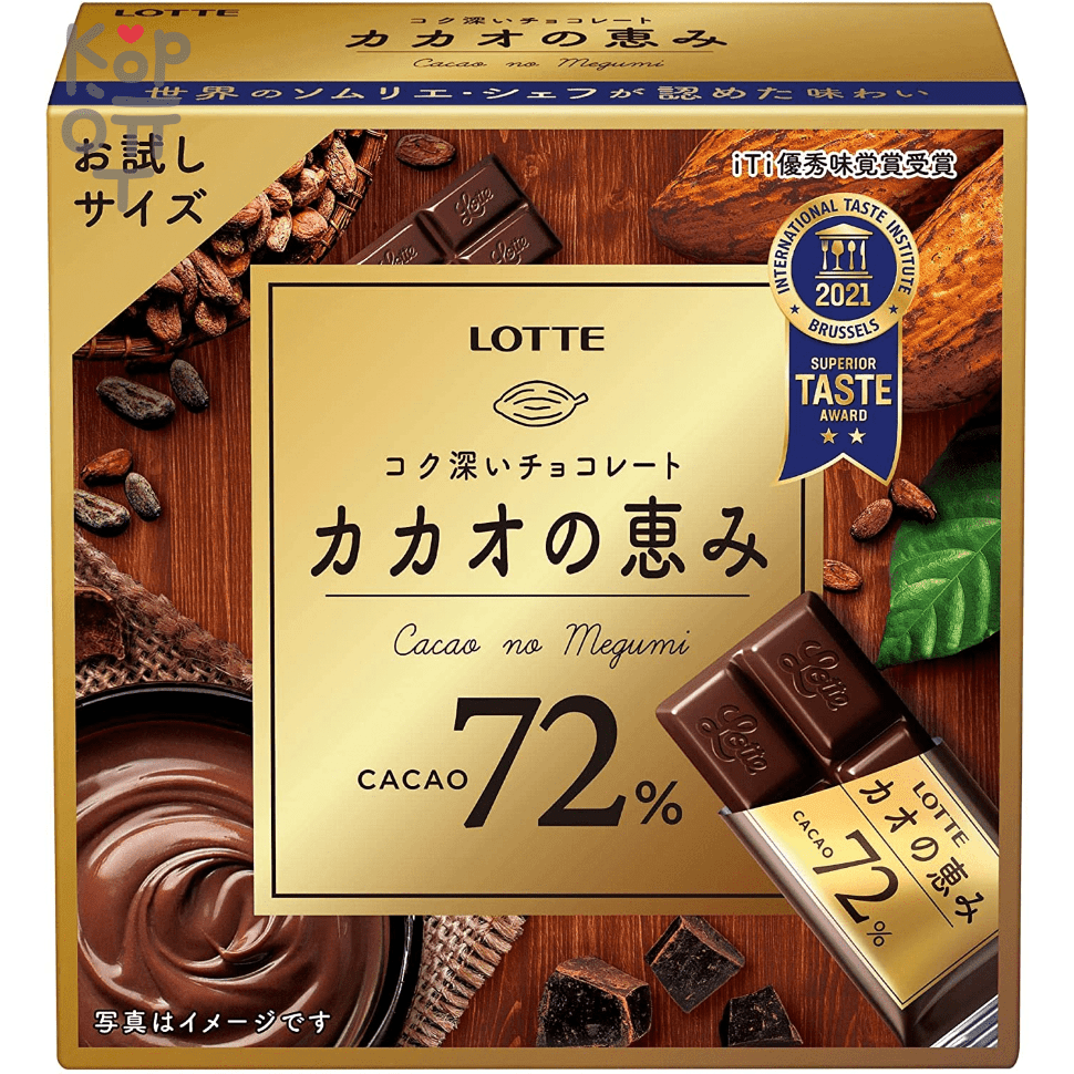 LOTTE Cacao no Megumi Chocolate - Насыщенный шоколад 56гр. по цене 209 руб.  в интернет магазине Корейские товары для всей семьи(КорОпт)