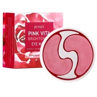 Petitfee Pink Vita Brightening Eye Mask - Осветляющие тканевые патчи для глаз с витаминным комплексом 60шт. (30 пар)