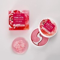 Petitfee Pink Vita Brightening Eye Mask - Осветляющие патчи для глаз на основе эссенции розовой воды 60 шт