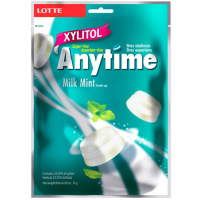 Lotte Anytime Milk Mint - Карамель леденцовая с ксилитолом, молочная 60гр.