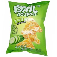Чипсы треугольные Gouyaer кукурузные со вкусом морской соли и карамели, 88гр.