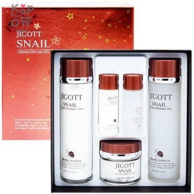 JIGOTT Snail Moisture Skin Care 3set с экстрактом муцина улитки (тонер, лосьон, крем)  — Корейские товары для всей семьи(КорОпт)