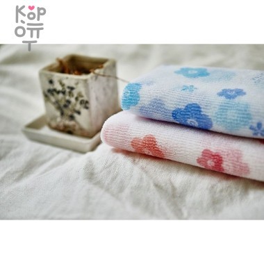 SUNG BO Мочалка для душа White Pattern Shower Towel - №168 28см*95см средней жесткости, нейлон, полиэстер — Корейские товары для всей семьи(КорОпт)