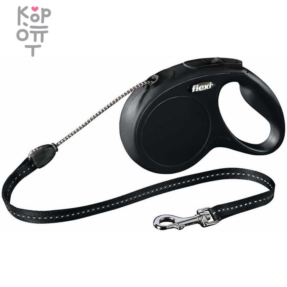 flexi рулетка New Classic M (до 20 кг) 8 м трос черная