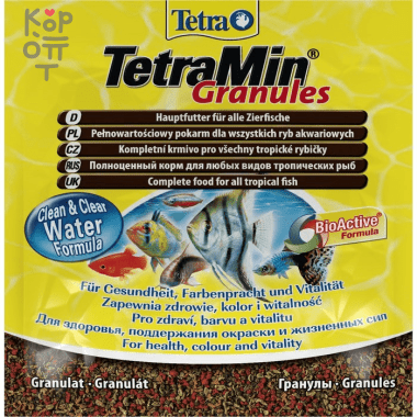 TetraMin Granules корм для всех видов рыб в гранулах 15 г (sachet) &mdash; Корейские товары для всей семьи(КорОпт)