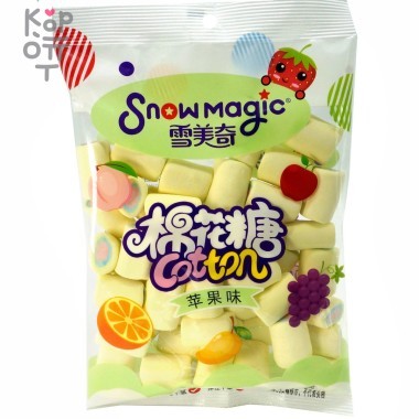 Маршмеллоу Snowmagic Ассорти вкусов Клубники, Персика, Винограда, Манго и Апельсина, зеленая упаковка, 138гр. — Корейские товары для всей семьи(КорОпт)