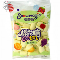 Маршмеллоу Snowmagic Ассорти вкусов Клубники, Персика, Винограда, Манго и Апельсина, зеленая упаковка, 138гр.