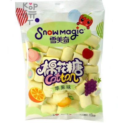 Маршмеллоу Snowmagic Ассорти вкусов Клубники, Персика, Винограда, Манго и Апельсина, зеленая упаковка, 138гр.