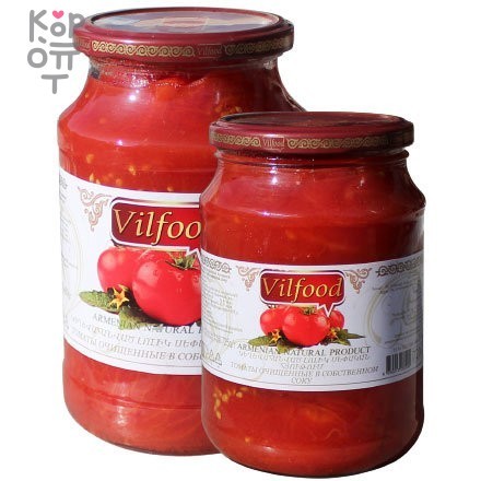 Vilfood - Томаты очищенные в собственном соку  фото 1 &mdash; Корейские товары для всей семьи(КорОпт)