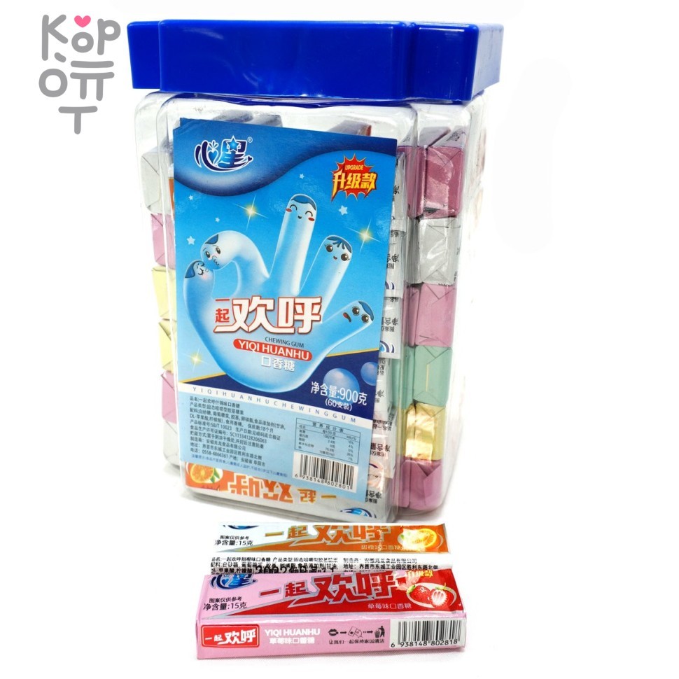Жевательная резинка Yiqi Huanhu Ассорти вкусов, 15гр., купить с доставкой на дом фото 1 — Корейские товары для всей семьи(КорОпт)