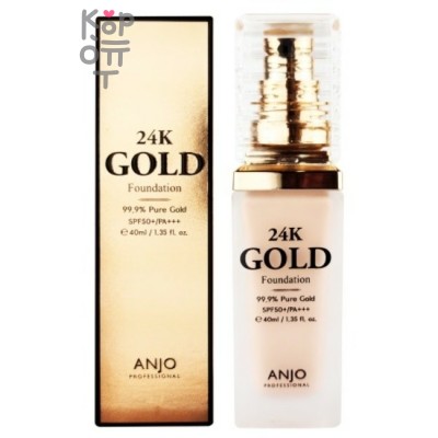 Anjo Professional 24K Gold Foundation No. 21 Light Beige, Светло-бежевый - Тональная основа 40 мл