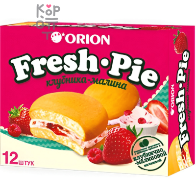 Orion Choco Pie Fresh Pie - Чоко пай Орион Фреш Пай Клубника-Малина 12шт., 360гр. 
