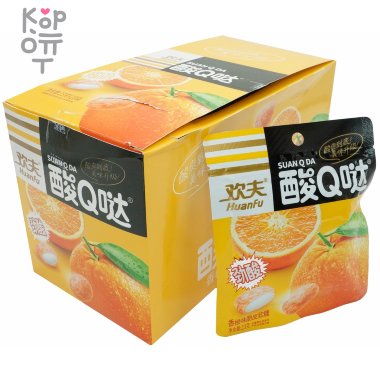 Жевательная конфета Huanfu Suan Q со вкусом Апельсина — Корейские товары для всей семьи(КорОпт)