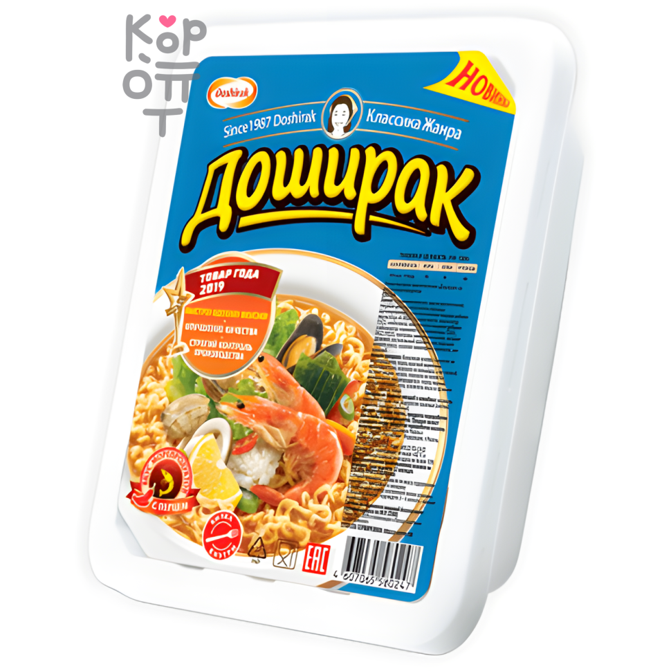 Доширак - Лапша быстрого приготовления со вкусом морепродуктов 90гр., Коробка 24шт.