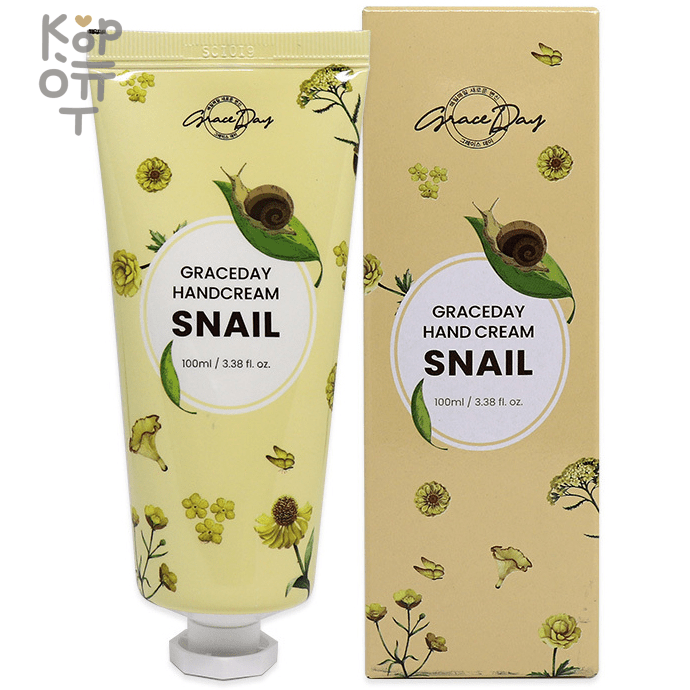 Grace Day Hand Сream Snail - Крем для рук с экстрактом слизи улитки, 100мл., купить с доставкой на дом фото 1 &mdash; Корейские товары для всей семьи(КорОпт)