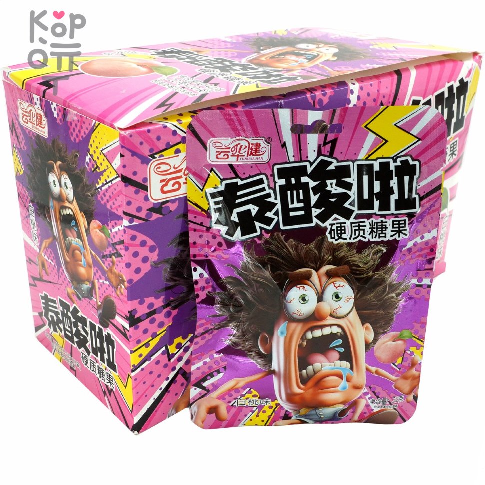 Кислая освежающая карамель YunHua Sour Candy - невероятный вынос мозга со вкусом ледяного Персика, купить с доставкой на дом фото 1 — Корейские товары для всей семьи(КорОпт)