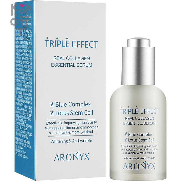 Aronyx Triple Effect Real Collagen Essential Serum - Укрепляющая сыворотка для лица с Морским Коллагеном 50мл., купить с доставкой на дом фото 1 — Корейские товары для всей семьи(КорОпт)
