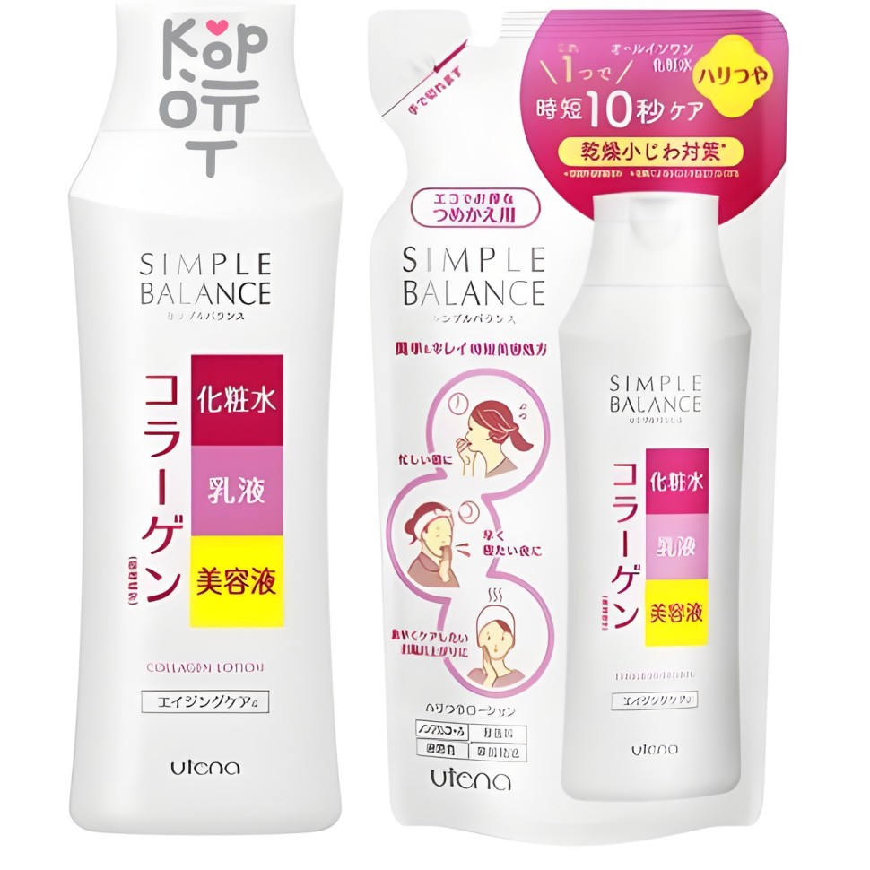 UTENA Simple Balance Лосьон для лица 3 в 1 с тремя видами коллагена для придания коже сияния и упругости