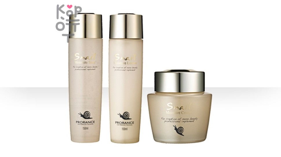 Prorance Set Skin Care Snail Moisture - Набор средств для ухода за кожей лица увлажняющие с экстрактом улитки тонер 210мл+30мл, лосьон 210мл+30мл, крем 60мл