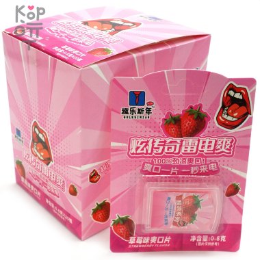 Освежающие пластинки Qulesinian - Прохладная свежесть со вкусом Клубники — Корейские товары для всей семьи(КорОпт)