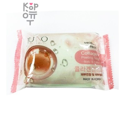 Мыло, косметическое для лица и тела с Коллагеном/Collagen Peeling Soap, Juno