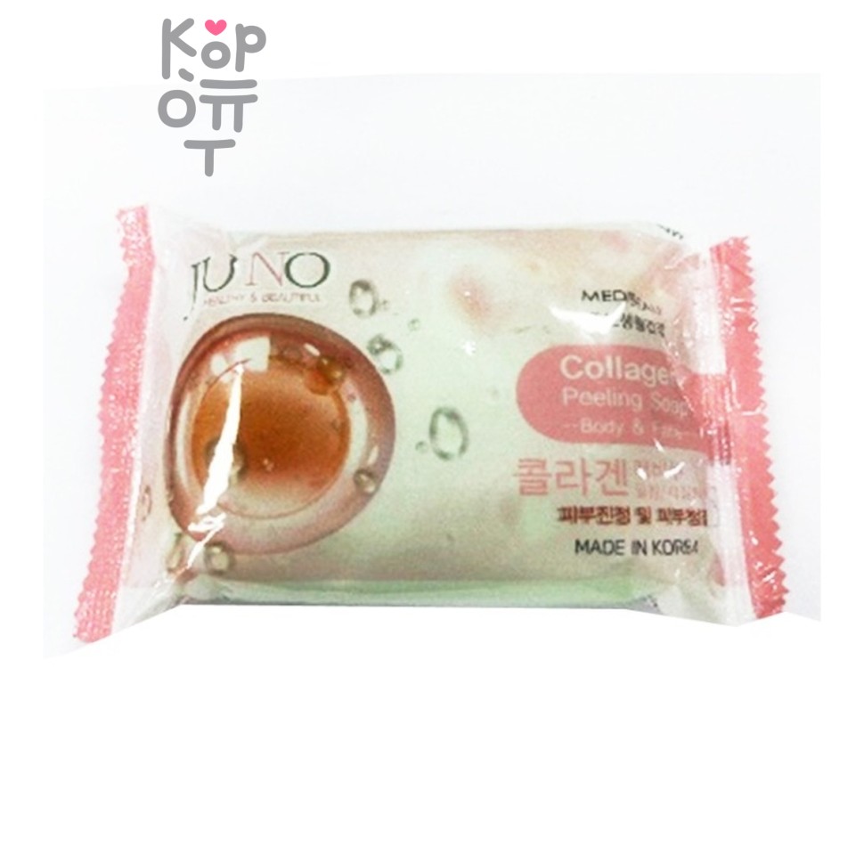 Мыло, косметическое для лица и тела с Коллагеном/Collagen Peeling Soap, Juno