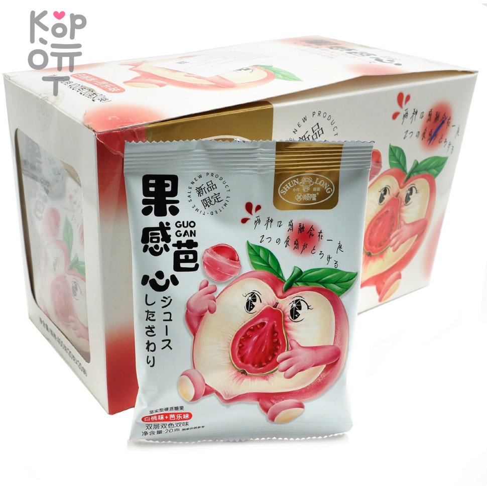 Леденцовая карамель Shun Long Fruity Baxin "Ягодка" со вкусом Персика и Банана, купить с доставкой на дом фото 1 &mdash; Корейские товары для всей семьи(КорОпт)