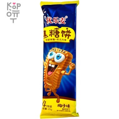 Qiao Crisp Cakes - Хрустящее печенье с кокосом — Корейские товары для всей семьи(КорОпт)