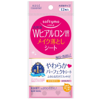 KOSE Softymo Make Up Remover Sheet - Влажные салфетки для снятия макияжа с W-гиалуроновой кислотой 52шт.