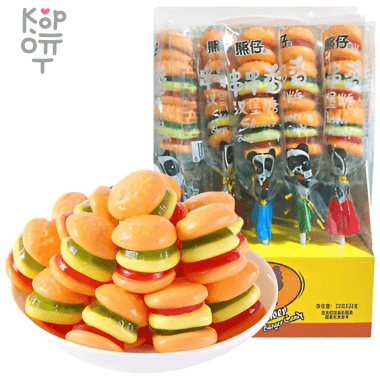 Мармелад жевательный на палочке гамбургер Xiongzi — Корейские товары для всей семьи(КорОпт)