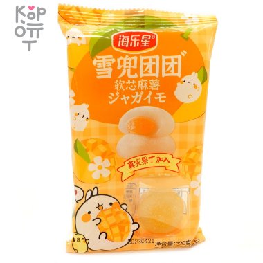 Моти Fujian Mochi Снежный заяц с кусочками Манго, 120гр. — Корейские товары для всей семьи(КорОпт)