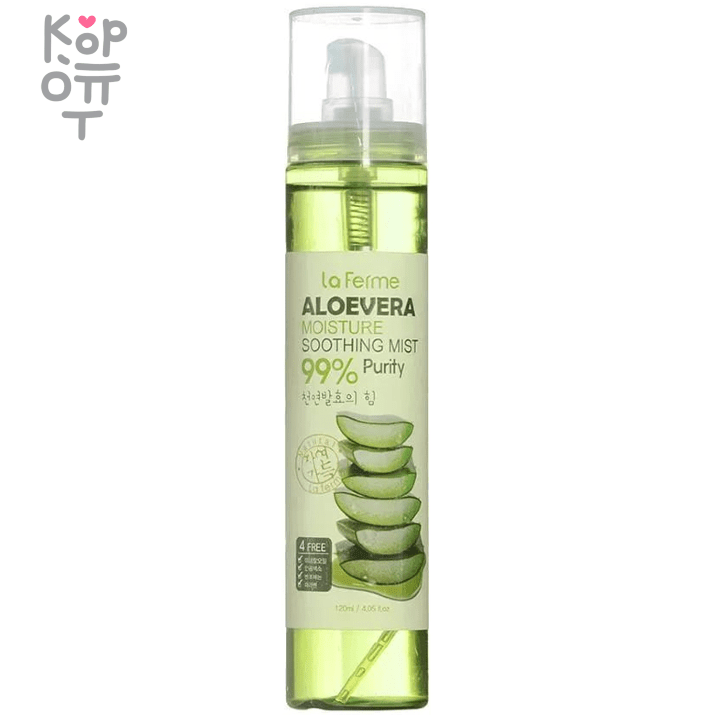Farm Stay La Ferme Aloe Vera Moisture Soothing Mist - Гель-мист для лица успокаивающий с экстрактом Алоэ вера, 120мл., купить с доставкой на дом Экстракт алоэ интенсивно наполняет клетки влагой, ускоряет общую регенерацию и активизирует процесс заживления мелких локальных повреждений. 