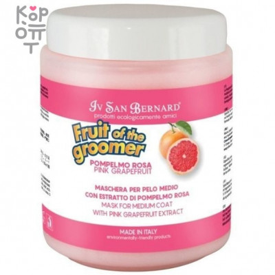 ISB Fruit of the Grommer Pink Grapefruit Восстанавливающая маска для шерсти средней длины с витаминами 1 л