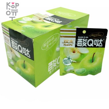 Жевательная конфета Huanfu Suan Q со вкусом зеленого Яблока — Корейские товары для всей семьи(КорОпт)