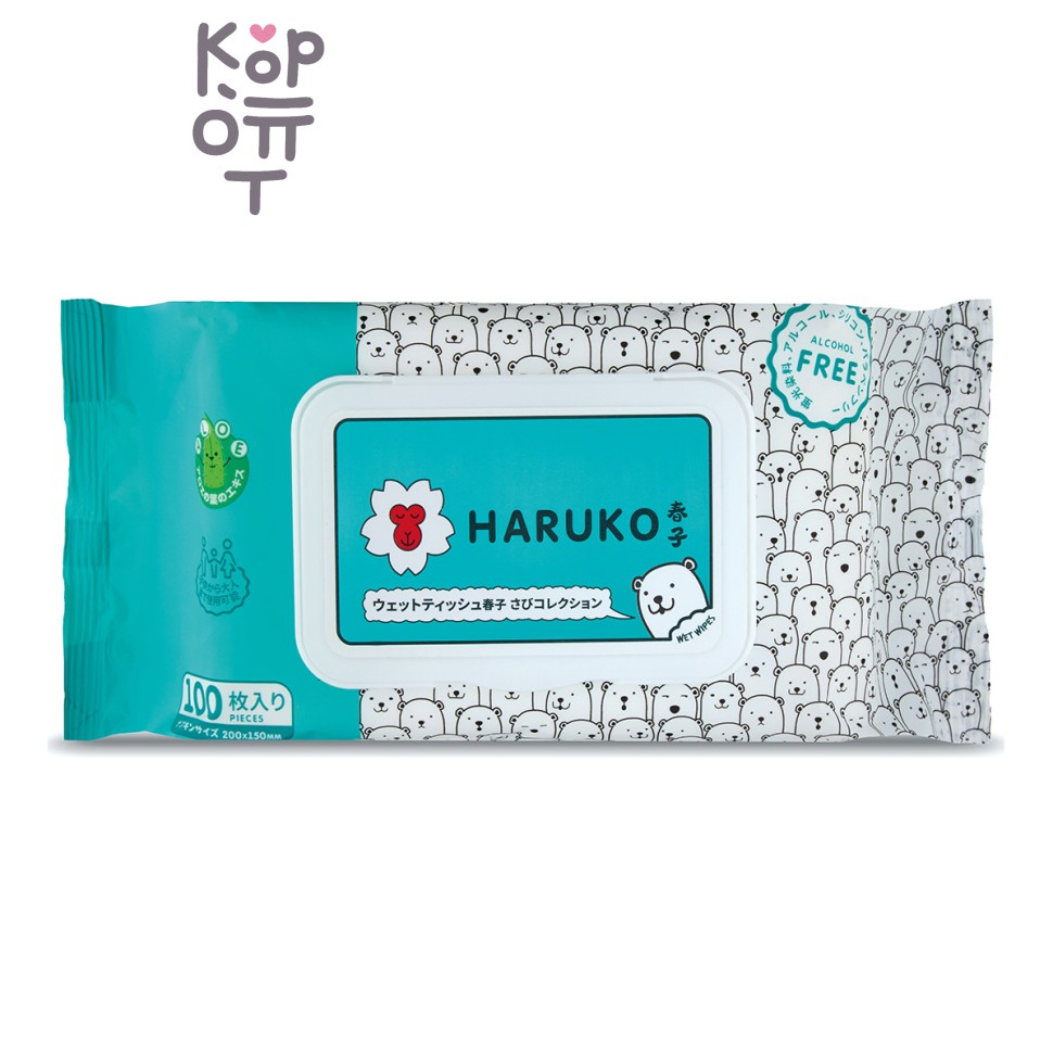 HARUKO Салфетки влажные детские коллекция Bear, 100 штук