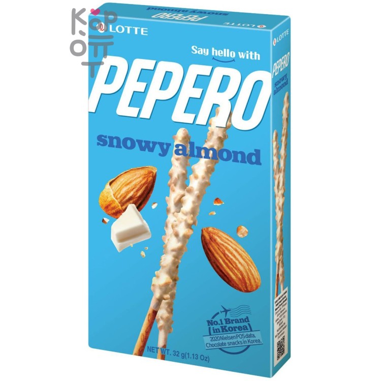 Lotte Pepero Snowy Almond - Соломка в белой шоколадной глазури с Миндалем 32гр.