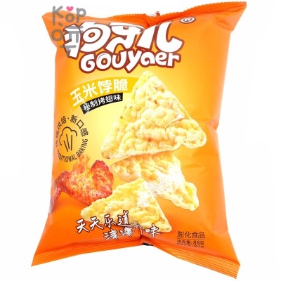 Чипсы треугольные Gouyaer кукурузные со вкусом жаренных крылышек, 88гр.