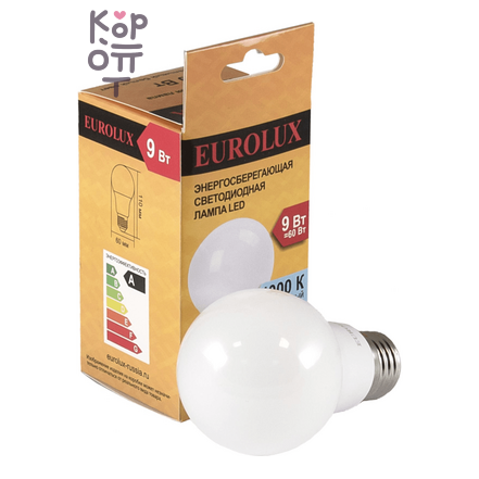 Eurolux LL-E-A60-9W-230-4K-E27 - Светодиодная лампа, груша, 9 Вт, нейтральный, Е27