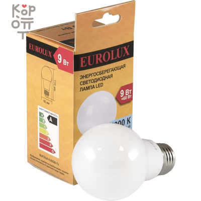Светодиодная лампа Eurolux LL-E-A60-9W-230-4K-E27/груша, 9Вт, нейтральный, Е27