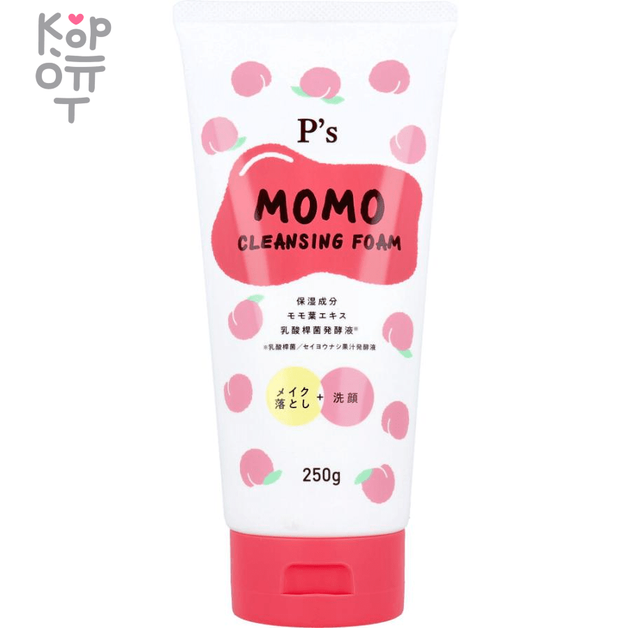 P's Momo Cleansing Foam - Пенка для умывания с экстрактом Персика 250гр., купить с доставкой на дом фото 1 — Корейские товары для всей семьи(КорОпт)