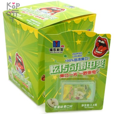 Освежающие пластинки Qulesinian - Прохладная свежесть со вкусом зеленого Яблока — Корейские товары для всей семьи(КорОпт)