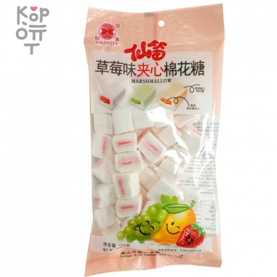 Зефир Saindy Фруктовые дольки с клубничным желе, 150гр.