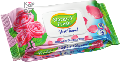 Natural Fresh Rose влажные салфетки, 72 шт, Rose / Роза