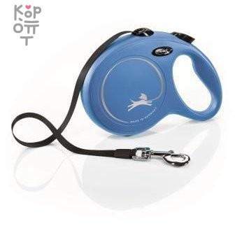 flexi рулетка NEW LINE Classic L (до 50 кг) лента 8 м синяя — Корейские товары для всей семьи(КорОпт)