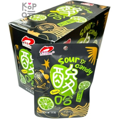 Леденцы супер кислые фрукты Luxing Suan Sour Candy со вкусом Лайма