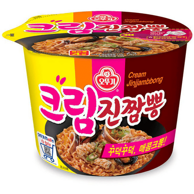 OTTOGI Cream Jin Jjambbong Ramen - Лапша со вкусом Морепродуктов (сливочный) 105гр.