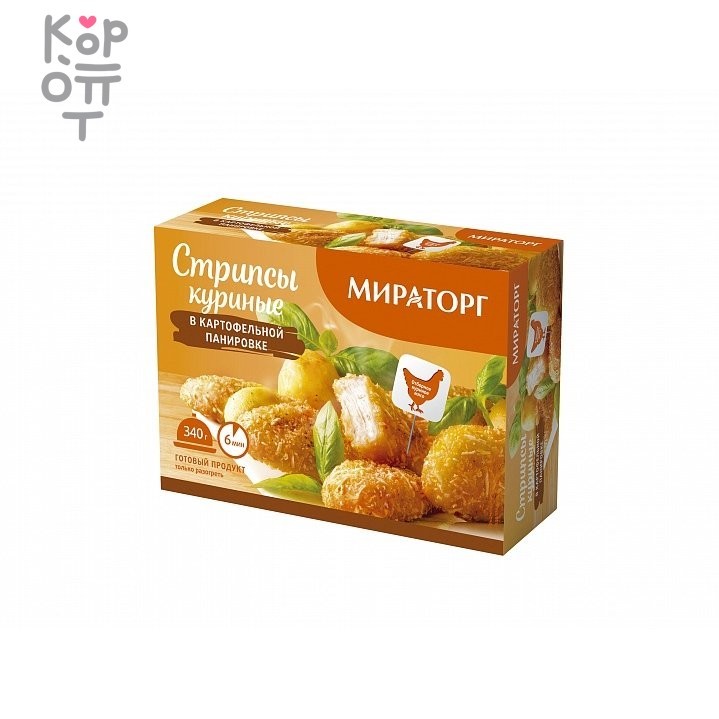 Мираторг - Стрипсы куриные в картофельной панировке 340гр. фото 1 &mdash; Корейские товары для всей семьи(КорОпт)